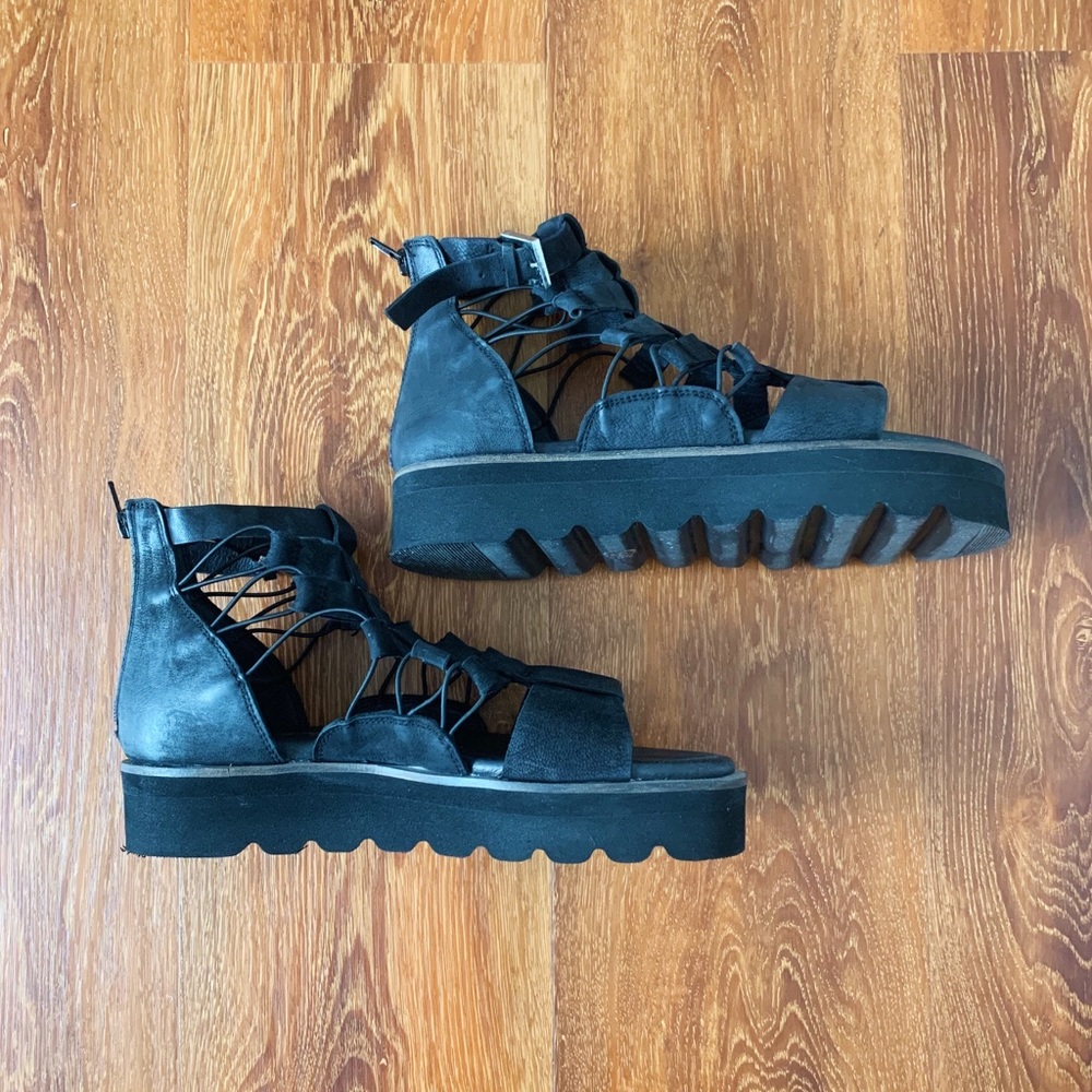 Free People Black Platform Sandals